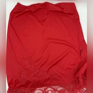 Vintage Shadow Line Red Half Slip Lace Accents Small